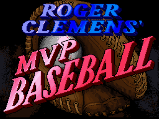 Roger Clemens' MVP Baseball title screen for Super Famicom